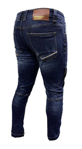 Men's Blue Flame 3D Skinny Jeans
