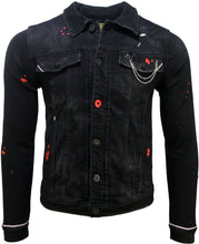 Load image into Gallery viewer, Men&#39;s Black Drip Premium Denim Jacket