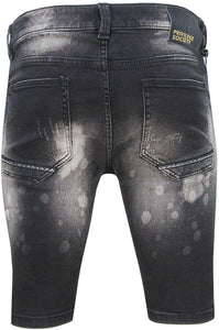 Men's Black Powder Denim Shorts