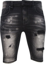 Load image into Gallery viewer, Men&#39;s Black Powder Denim Shorts