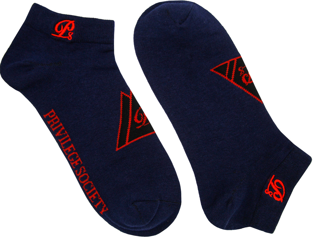 PS Triangle Ankle Socks - Navy/Red