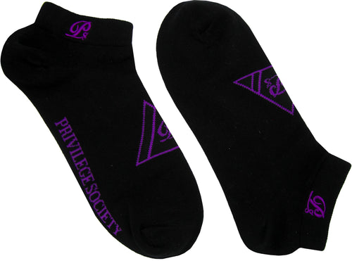 PS Triangle Ankle Socks - Black/Purple