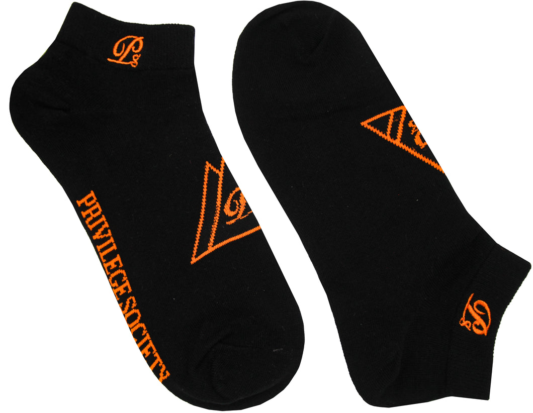 PS Triangle Ankle Socks - Black/Orange