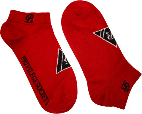 PS Triangle Ankle Socks - Red/Black