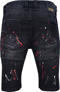 Men's Optic Black Denim Shorts