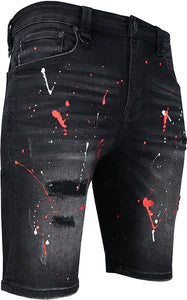 Men's Optic Black Denim Shorts