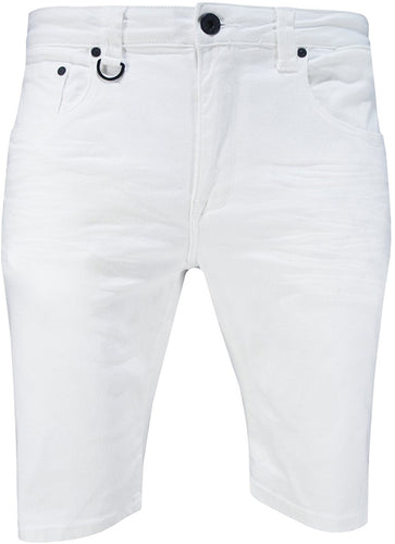 Optic White Denim Shorts