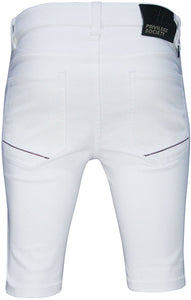Men's White Fire Denim Shorts PS2020S-103